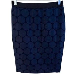 Ann Taylor Black and Navy Straight Skirt. Circle pattern. NWT. Size 2